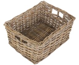 Red Hamper Rattan Rectangular Grey Rattan Storage Baskets - Size: Large - thumbnail 2