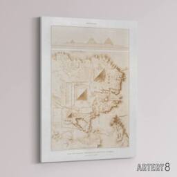 "Artery8 Pyramids of Giza French Topographic Map Avennes Canvas Wall Art Print in Beige - Size: W12"" x H16""" - thumbnail 2