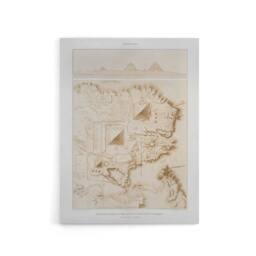 "Artery8 Pyramids of Giza French Topographic Map Avennes Canvas Wall Art Print in Beige - Size: W12"" x H16""" - thumbnail 1