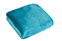 Rapport Home Dyed Mink Faux Fur Polyester Super Soft Cosy Plain Throw in Teal - Size: 150 cm × 200 cm - thumbnail 2