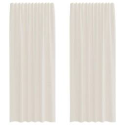 Berkfield Home Voile Curtains with Rod Pockets 2 pcs Cream - thumbnail 3