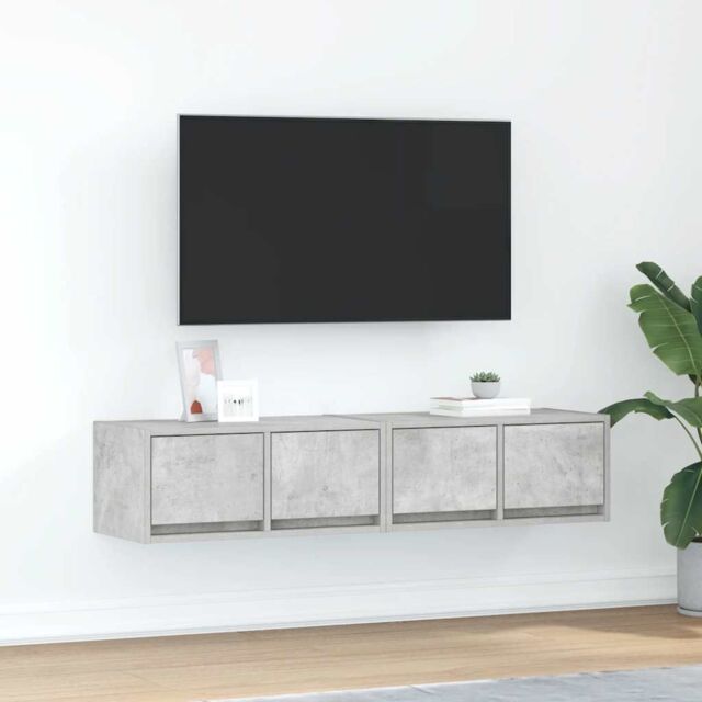 Berkfield Home TV Cabinets 2 pcs Concrete Grey 60x31x25.5 cm Engineered Wood - image 1