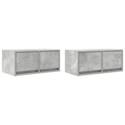 Berkfield Home TV Cabinets 2 pcs Concrete Grey 60x31x25.5 cm Engineered Wood - thumbnail 2