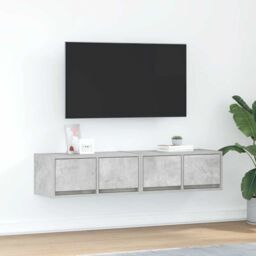 Berkfield Home TV Cabinets 2 pcs Concrete Grey 60x31x25.5 cm Engineered Wood - thumbnail 1