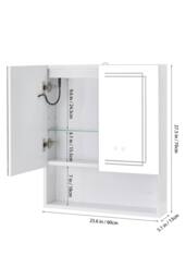 Living and Home Wall-mounted Bathroom Mirror Cabinet with Led Lights in White - thumbnail 9
