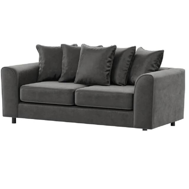 Furniture 786 Plush Velvet 3 Seater Sofa in Grey - image 1