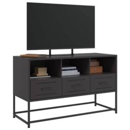 Berkfield Home TV Cabinet Black 100.5x39x60.5 cm Steel - thumbnail 4