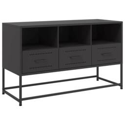 Berkfield Home TV Cabinet Black 100.5x39x60.5 cm Steel - thumbnail 3
