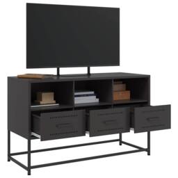 Berkfield Home TV Cabinet Black 100.5x39x60.5 cm Steel - thumbnail 5
