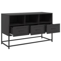 Berkfield Home TV Cabinet Black 100.5x39x60.5 cm Steel - thumbnail 9