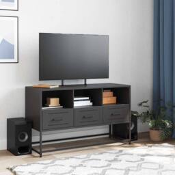 Berkfield Home TV Cabinet Black 100.5x39x60.5 cm Steel - thumbnail 1