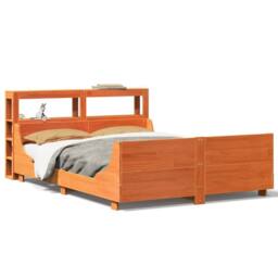 Berkfield Home Sleek Bed Frame without Mattress Wax Brown 135x190 cm Double Soli - thumbnail 3