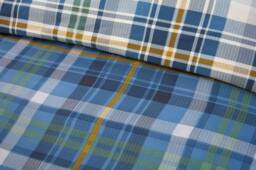 Rapport Home Regalia Check Microfibre Complete Duvet Cover Set with Fitted Sheet in Blue - Size: King - thumbnail 2