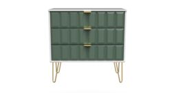Ready Assembled 2 U Metro 3 Drawer Chest (Ready Assembled) in Green