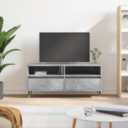 Berkfield Home TV Cabinet Concrete Grey 100x34.5x44.5 cm Engineered Wood - thumbnail 1