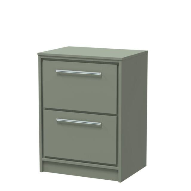 Balterley 600mm Floor Standing 2-Drawer Vanity with Worktop - Fern Green - image 1