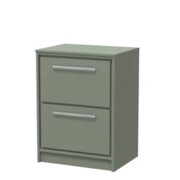Balterley 600mm Floor Standing 2-Drawer Vanity with Worktop - Fern Green - thumbnail 1