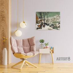 "Artery8 Pieter Bruegel The Elder Hunters In Snow Canvas Wall Art Print - Size: W18"" x H24""" - thumbnail 3
