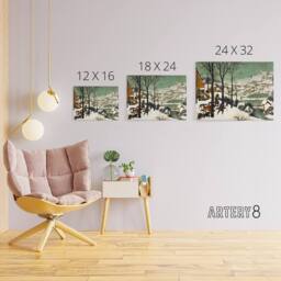 "Artery8 Pieter Bruegel The Elder Hunters In Snow Canvas Wall Art Print - Size: W18"" x H24""" - thumbnail 4