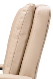 Living and Home Height-Adjustable Reclining Office Chair with Armrests and Tilt Function in Cream - thumbnail 6