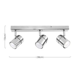 ValueLights Rosie Spotlight 3 Way Silver Ceiling Bar Spotlight - thumbnail 6
