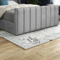 KDMD Sturminster Winged Upholstered Grey Soft Velvet Designer Bed Frame - Size: King - thumbnail 6