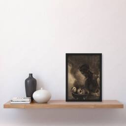 Artery8 Odilon Redon Framed Wall Art Print Cauldron of the Sorceress in Grey - Size: A4 - thumbnail 2