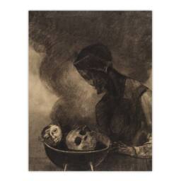 Artery8 Odilon Redon Framed Wall Art Print Cauldron of the Sorceress in Grey - Size: A4 - thumbnail 3