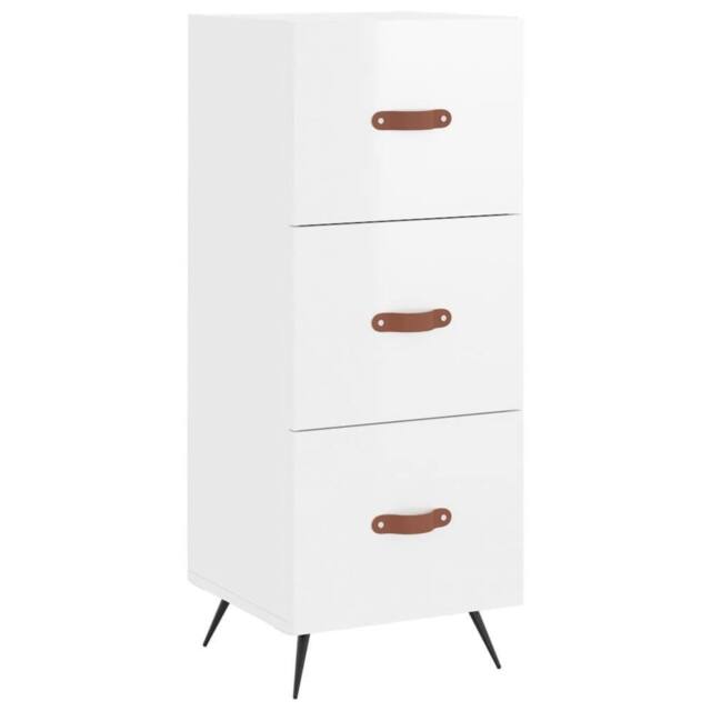 Berkfield Home Sideboard High Gloss White 34.5x34x90 cm Engineered Wood - image 1