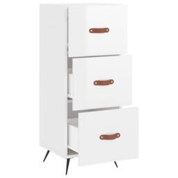 Berkfield Home Sideboard High Gloss White 34.5x34x90 cm Engineered Wood - thumbnail 5