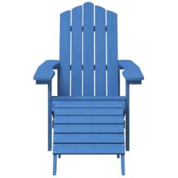 Berkfield Home Garden Adirondack Chairs with Footstool & Table HDPE Aqua Blue - thumbnail 4