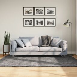 Berkfield Home Rug Short Pile Soft & Washable Anthracite 140x200 cm in Black - Size: 100 cm diameter - thumbnail 1