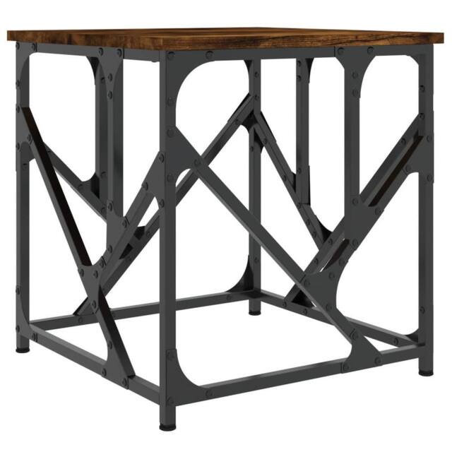 Berkfield Home Coffee Table Smoked Oak 45x45x47.5 cm Engineered Wood in Brown - image 1