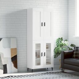 Berkfield Home Highboard White 69.5x34x180 cm Engineered Wood - thumbnail 1