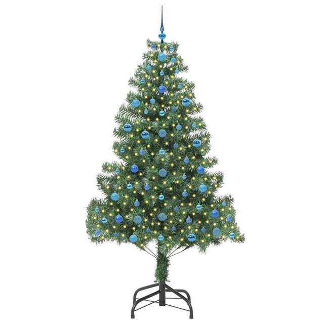 Berkfield Home Lush Christmas Tree with 300 LEDs with Stand Green 210 cm PVC - image 1