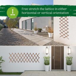 Marco Paul 1.8m Tan Wooden Expendable Trellis for Garden Plants in Beige - thumbnail 3