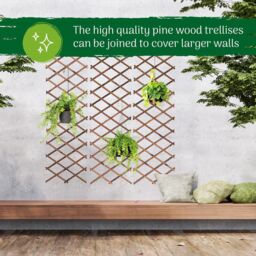 Marco Paul 1.8m Tan Wooden Expendable Trellis for Garden Plants in Beige - thumbnail 5