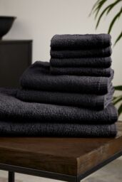 Catherine Lansfield 'Quick Dry Cotton' 8 Piece Towel Set in Black