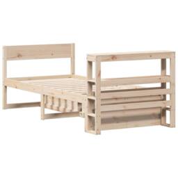 Berkfield Home Full Bed Frame without Mattress 90x190 cm Single Solid Wood Pine in Light Brown - thumbnail 8