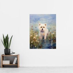 Artery8 West Highland Terrier Claude Monet Style Dog Oil Painting Pastel Colour Portrait Extra Large XL Unframed Wall Art Poster Print - thumbnail 4
