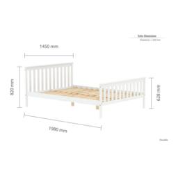 Birlea Double Bed Frame & Mattress White Wood Sleepsoul Cambridge 4FT6 - thumbnail 5