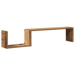Berkfield Home Wall Shelves 2 pcs Old Wood 100x15x20 cm Engineered Wood in Brown - Size: 100 x 15 x 20 cm - thumbnail 5