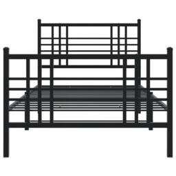 Berkfield Home Metal Bed Frame without Mattress with Footboard Black 100x200cm - Size: 100x200 cm - thumbnail 4