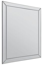 MirrorOutlet Horsley All Glass Modern Large Wall Mirror 137 x 107 CM in Silver - Size: 1 Pack - thumbnail 4