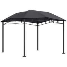 OUTSUNNY 3x3 m Outdoor Patio Gazebo Pavilion Canopy Tent Steel Frame Grey - thumbnail 2