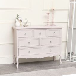 Melody Maison Large Pink 6 Drawer Chest Of Drawers - Sophia Pink Range in Pale Pink - thumbnail 2