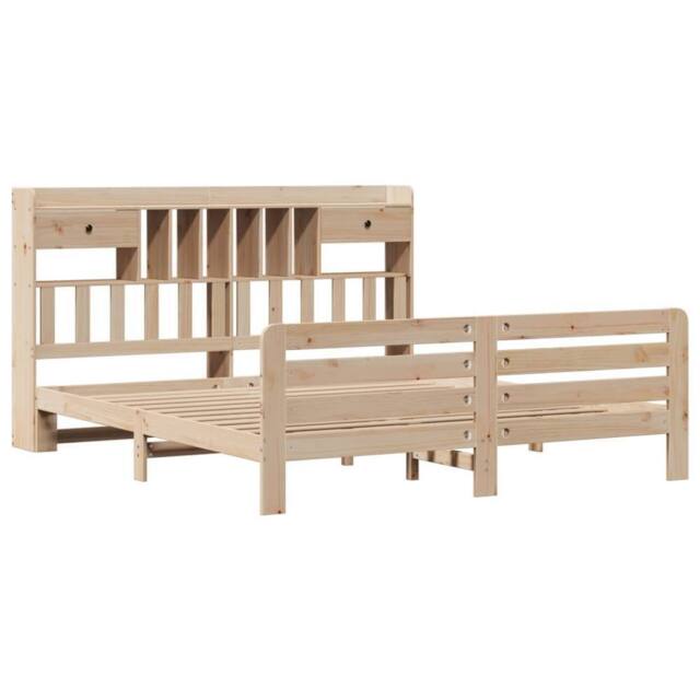 Berkfield Home Decorative Bookcase Bed without Mattress 180x200 cm Super King So in Natural - image 1