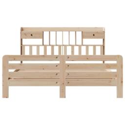 Berkfield Home Decorative Bookcase Bed without Mattress 180x200 cm Super King So in Natural - thumbnail 4