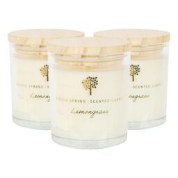 Nicola Spring 130g Lemongrass Soy Candles - Pack of 3 - Fruity Summer in Clear - thumbnail 1