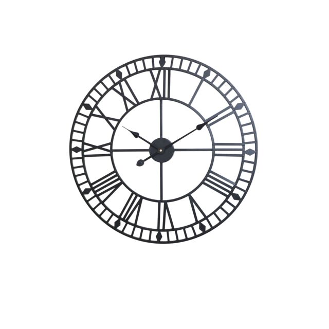 Melody Maison Black Metal Skeleton Clock 60cm X 60cm - Size: 60 cm X 60 cm - image 1